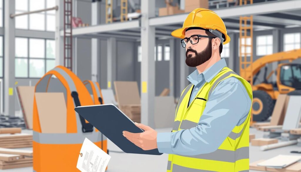 Image of a building certifier inspecting a construction site Image of a building certifier inspecting a construction site