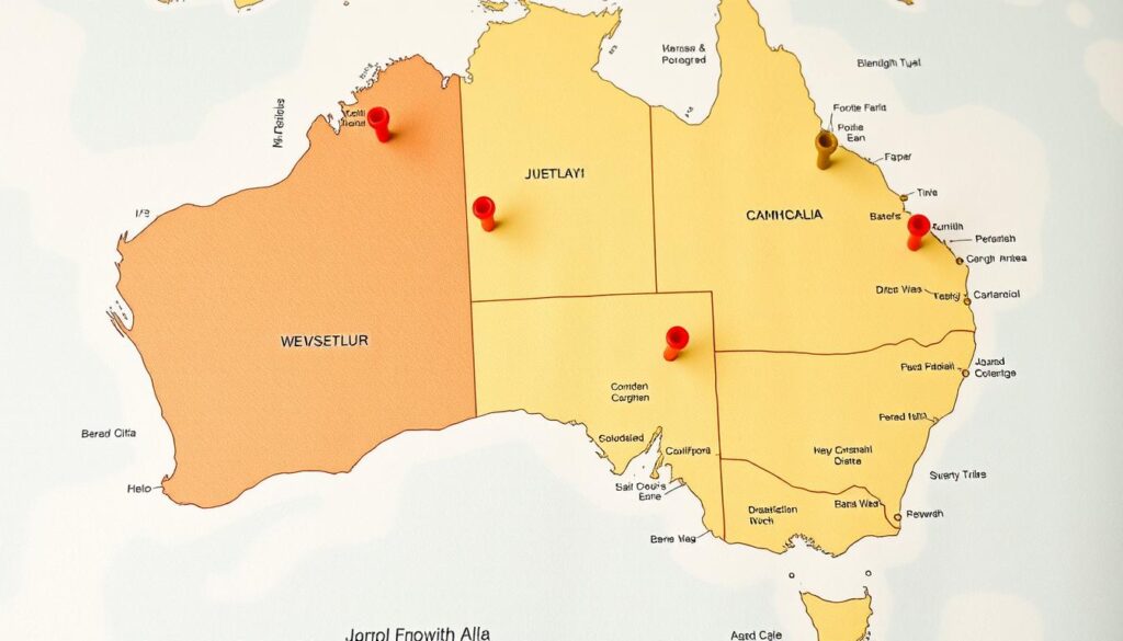 Image of a map highlighting various regions in NSW