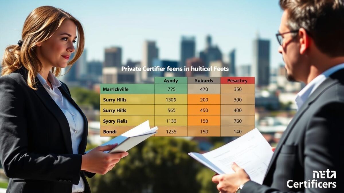 Compare private certifier fees in Sydney suburbs